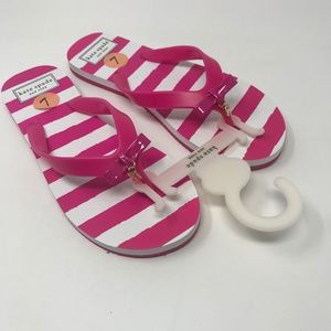 Kate Spade Fifi Striped Flip Flops Pink White SZ 7